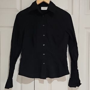 ✨ Worthington Stretch Black Button-Up Blouse | Classic Workwear ✨